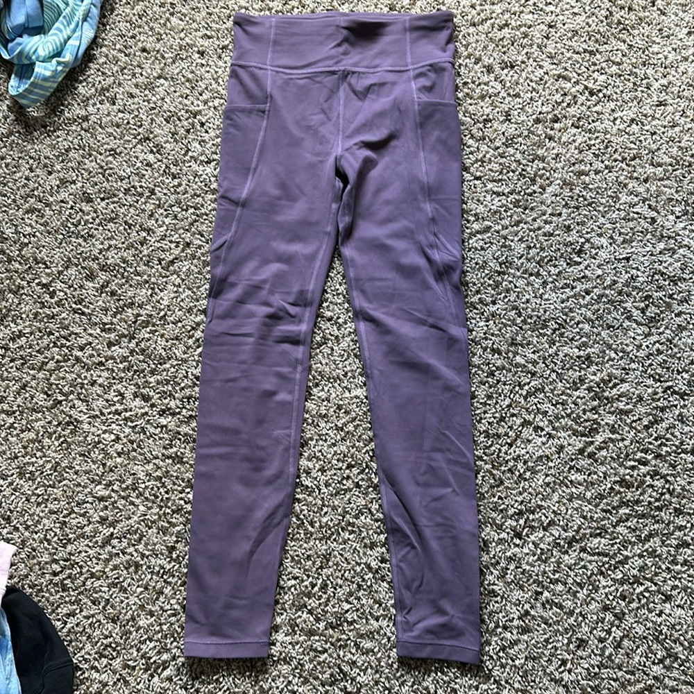 Athleta Girl high waist purple leggings with pockets size XL/14